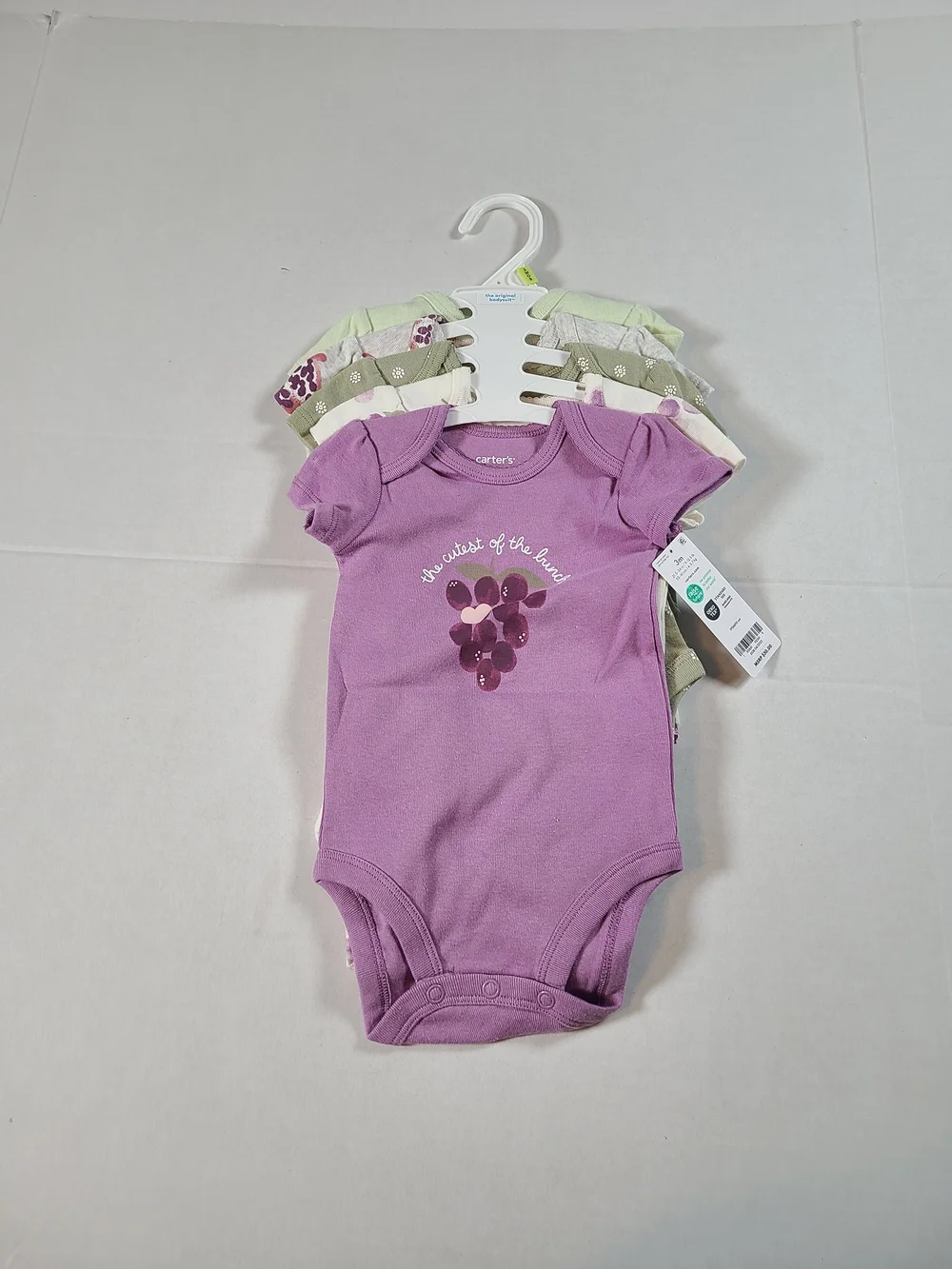 Carter's Baby Girl One Piece Set Of 5- Green & Purple NWT 3 Months